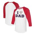 Women's Tiny Turnip White/Red Boston Red Sox I Love Dad 3/4-Sleeve Raglan T-Shirt