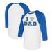 Women's Tiny Turnip White/Royal Los Angeles Dodgers I Love Dad 3/4-Sleeve Raglan T-Shirt