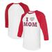 Women's Tiny Turnip White/Red St. Louis Cardinals I Love Mom 3/4-Sleeve Raglan T-Shirt