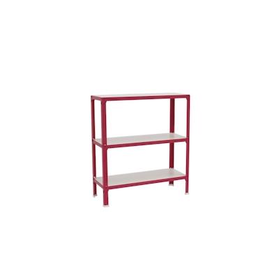 Proregal Wohnregal Living Koala Wood mit 3 Fachböden | HxBxT 90x80x30cm | Fachlast 150kg | Rosa/Weiß | Homeregal Zimmerregal Küchenregal Regal Image