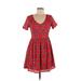 Sugarhill Boutique Casual Dress - Fit & Flare: Red Hearts Dresses - Women's Size 6