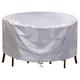 Garden Furniture Cover,Dia 200cm x H 90cm(79x35in)Round Outdoor Table Cover,Waterproof,Windproof,Anti-UV,Heavy Duty Rip Proof 420D Oxford Fabric Patio Rattan Furniture Covers,for Seater Set,Silver