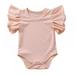 Baby Girl Boy Romper Ruffle Short Sleeve Jumpsuit Cotton Ribbed Knitted Bodysuit Summer Clothes Outfits