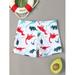 Toddler Boys Cartoon Dinosaur Print Swim Shorts Beachwear S221904X White 4Y(41IN)