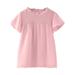 ZHAGHMIN Girls Tank Top Toddler Girls T Shirts Ruffle Short Sleeve Round Neck Loose Blouse Summer Solid Color Casual Girl Tee Tops Toddler Undershirt Little Girls Undershirts Girls Shirt With Pocket