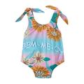 Toddler Baby Kids Girls Swimsuit One Piece Summer Print Ruched Swimwear Swimsuit Fashion Clothes