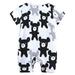 TOWED22 Baby Bubble Romper Baby Boy Girl Romper Cotton Ribbed Clothes Jumpsuits One Piece Summer Short Sleeve Outfit Black