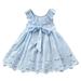 YDOJG Girls Dresses Summer Dress Dress Cotton Dress Hollowed Out Embroidered Dress Baby Cute Sundress For 12-18 Months