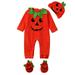 FRSASU Clearance Toddler Kids Girl Boy Pumpkin Halloween Jumpsuit Playsuit Outfits Romper