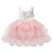 TAIAOJING Baby Girls Sleeveless Sleeve Dresses Summer First Birthday Princess Dress Lace Tulle Layer Tutu Skirts Flower Dress For For 4-5 Years