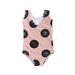 3T Baby Girls Clothes 4T Girls Swimsuit One-piece Beachwear Toddler Girls Sleeveless Polka Dots Swimwear Pink