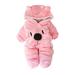 Lilgiuy Clearance under 5$ Toddler Baby Boys Girls Winter Fall Color Plush Cute Bear Ears Winter Thick Jumpsuit Romper