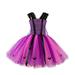 Penkiiy Toddler Kids Girls Fashion Cute Stitching Color Rhinestones Mesh Hollow Out Princess Dress Easter Dresses for Toddler Girls 8-9 Years Purple 2023 Summer Deal