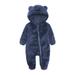 KI-8jcuD Baby Rompers Zipper Jumpsuit Outwear Hooded Romper Solid Coat Boys Winter Baby Boys Romper&Jumpsuit Toddler Summer Neutral Front Open Baby Bodysuit Rompers Baby Rompers Boys Extra Sm