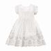 Girls Dresses Lace Lace Dress Summer Princess Dress Bow Embroidery Fly Sleeve Yellow And White Dress For 18-24 Months