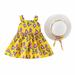 gvdentm Little Girls Cotton Dress Sleeveless Casual Summer Sundress Flower Printed Jumper Skirt Princess Dress Up Clothes For Little Girls Yellow 2-3 Years