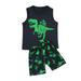 ASFGIMUJ Summer Vest+Shorts Set Kids Boys Girls Baby Clothes Toddler Outfit Dinosaur Boys Outfits&Set Size 2 Years-8 Years