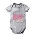 ZCFZJW Infant Boys Girls Mother s Day Rompers One Piece Toddler Baby Short Sleeve Cartoon Letter Prints Jumpsuit Onesie Newborn Bodysuits Clothes Set #03-Gray 3-6Months