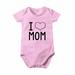 ZCFZJW Toddler Baby Boys Girls Rompers Bodysuit One Piece Newborn Funny Letters Print Short Sleeve Onesie Jumpsuit Birthday Mother s Day Children Day Gift Clothes #02-Pink 0-3Months