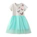 TAIAOJING Baby Girl s Casual Dress Summer Floral Dress Butterfly Short Sleeve Pleated Lace Dresses For Kids For 5 Years