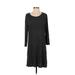 Velvet by Graham & Spencer Casual Dress Scoop Neck 3/4 sleeves: Gray Print Dresses - Women's Size X-Small
