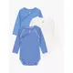 Petit Bateau Baby Print Long Sleeve Bodysuit, Pack of 3, Blue/Multi