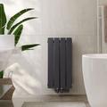 Emke - Radiateur eau chaude en acier, 60x30cm, Tube plat horizontal monocouche Anthracite 233W