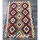 Handmade Authentic Vintage Afghan Kilim Area Rug 126x83cm Natural colours Small Rug Kids Rug Bedroom Rug Entryway Rug 100% wool