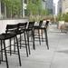 2PK Modern Commercial Grade 2 Slat Indoor/Outdoor Steel Bar Stool