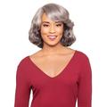 Alicia Beauty Foxy Silver Collections Wavy Medium Style Wigs Blend of 100% Human Hair and Fusion Heat high Temperature Fiber Gorgeous Grey J Part Lace Wig - HH STERLING (RT4NBLD)