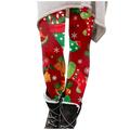 Christmas Winter Women Pants Plaid Printed Fashion Casual Long Pants Slim Fit Stretchy High Waist Leggings For Golf Lounge Work