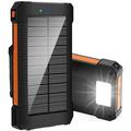 20000mAh Solar Charger for Cell Phone iphone Portable Solar Power Bank with Dual 5V USB Ports 2 Led Light Flashlight Compass Battery Pack for Outdoor Camping Hiking