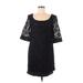 Kensie Casual Dress - Shift Scoop Neck Short sleeves: Black Print Dresses - Women's Size 10