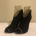 Jessica Simpson Shoes | Jessica Simpson, Size 8.5, Black Suede High Heel With Gold Trim | Color: Black/Gold | Size: 8.5