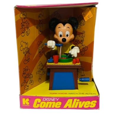 Disney Accents | Kohner Come Alives Walt Disney Toy Figure Vtg Mickey Mouse Box Spaghetti 1970s | Color: Black/Yellow | Size: Os