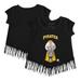 Girls Youth Tiny Turnip Black Pittsburgh Pirates Gumball Fringe T-Shirt