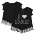 Girls Youth Tiny Turnip Black Colorado Rockies I Love Dad Fringe T-Shirt