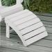 Prime Garden Adirondack Chair Ottoman All-Weather Foot Rest for Patio Outdoor White