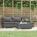 Aibecy 4 Piece Patio Set with Cushions Gray Poly Rattan