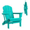 Vineego Folding Adirondack Chair Patio Chairs Outdoor Chairs Painted Adirondack Chair Weather Resistant Aruba Blue