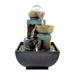 Tabletop Fountain Rock Waterfall Function with Rotating Ball Indoor Meditation Desktop Fountain Includes Natural River for Home and Office Decoration