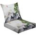 2-Piece Deep Seating Cushion Set A landscape painting pine trees distant mountains clouds sunrise Tthe Outdoor Chair Solid Rectangle Patio Cushion Set