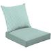 2-Piece Deep Seating Cushion Set Stripe Blue white Vertical stripes Outdoor Chair Solid Rectangle Patio Cushion Set