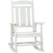 Outsunny Outdoor Rocking Chairs HDPE Slatted Design Porch Rocker Gray