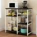 UbesGoo 4-Layer Kitchen Microwave Oven Stand Baker s Rack Storage Shelf Organizer with Basket and Hooks Dark Brown