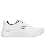 Skechers Men's GO WALK Flex - Quota Slip-On Shoes | Size 7.5 | White/Black | Textile | Machine Washable