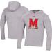 Men's Under Armour Heather Gray Maryland Terrapins School Logo Raglan Long Sleeve Hoodie Performance T-Shirt