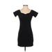 Mink Pink Casual Dress - Bodycon: Black Solid Dresses - Women's Size Small