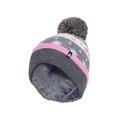 Womens Thermal Striped Winter Pom Hat -