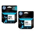 HP 350/351 (SD412EE) Full Set Original Standard Capacity Inkjet Printer Cartridges (2 Pack)